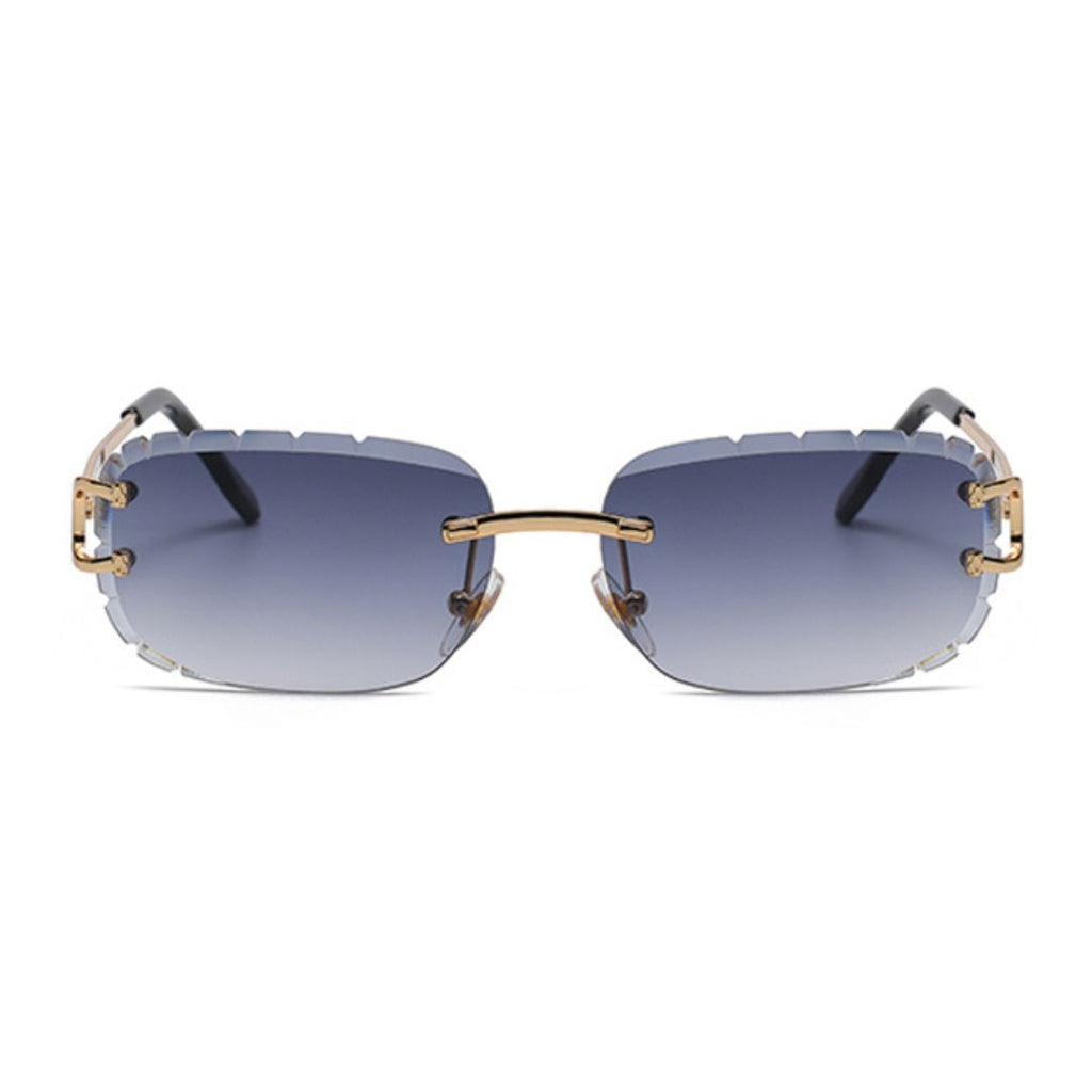 Lunettes De Soleil Prestiges Vintage à Verres Dégradés - Monture Dorée Avec Perles Noires